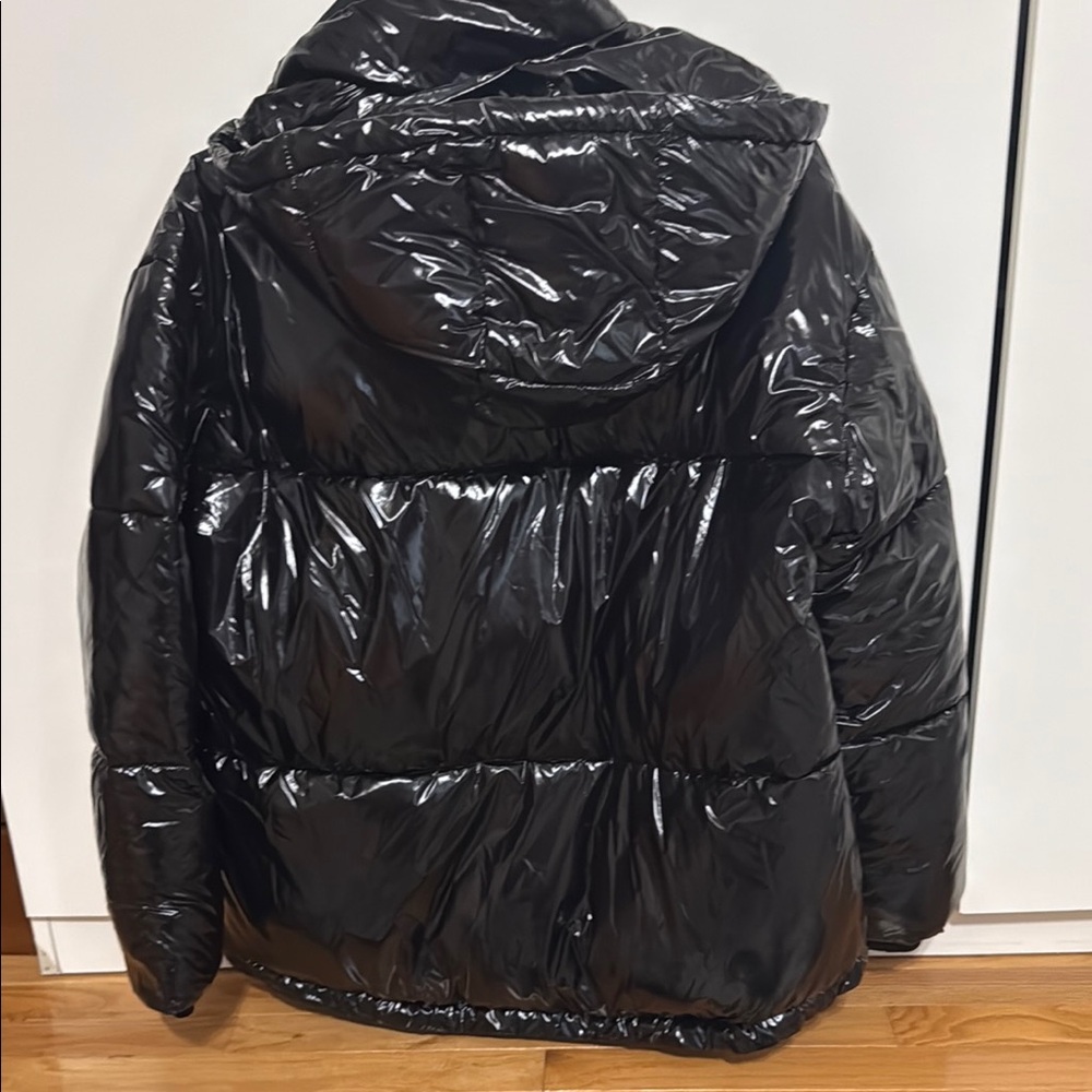 Zara Black Green Shiny Puffer Jacket - Picture 7 of 11